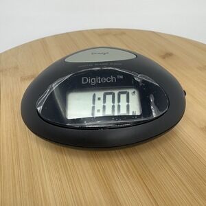 DigiTech CC502 LCD Alarm Clock Oval Digital Battery Operated Gray